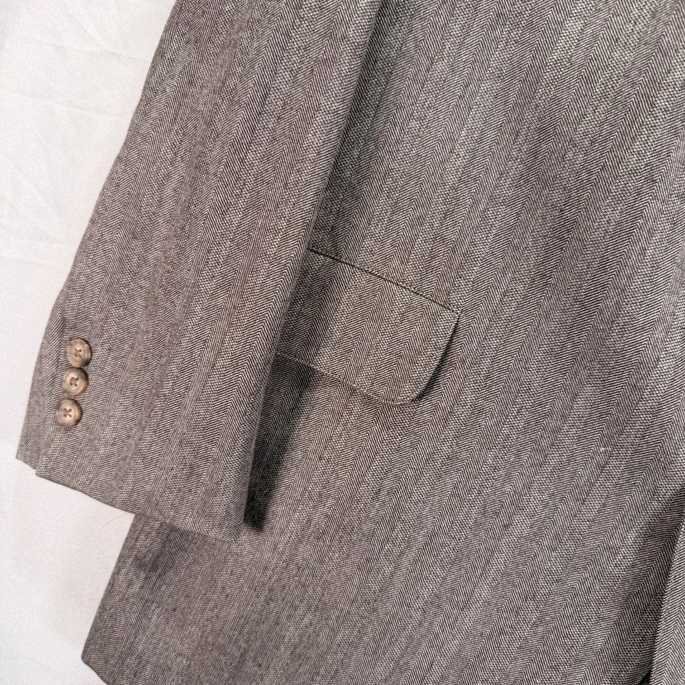 Vintage Brooks Brothers Blazer Mens 42R Gray Herringbone 3 Button Made in USA